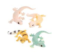 Gogogmee 4pcs Mini Gecko Model Realistic Soft Plastic Reptile Figurines Educational for Imaginative Play Cognitive Learning Animal Decor
