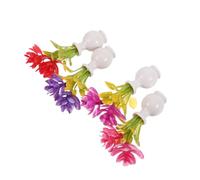 Gogogmee 4pcs Miniature Dollhouse Potted Flowers with Small Artificial Mini Faux Plants for Fairy Gardens Crafts and Dollhouse Decor Tiny Flower Arrangements