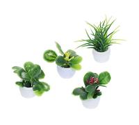 Gogogmee 4Pcs Miniature Plant Models Realistic Bonsai Adornments for Mini Garden Decor Fun Indoor Outdoor Potted Plant Accessories Safe Stylish Greenery