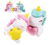 Gogogmee 4pcs Miniature Unicorn Figurines Resin Statues for Home Decor Cute Unicorn Ornaments for Boys and Girls Room Cake Decorating Accessories Fantasy Animal Decoration