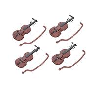 Gogogmee 4Pcs Miniature Violin Ornaments Realistic Violin Models for Dollhouse Photography Props for Miniature Decoration and Romantic Scenes