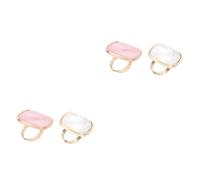 Gogogmee 4pcs Mixing Palettes Resin Marble Nail Art Ring Palettes Professional Nail Art Supplies