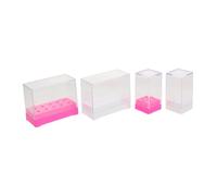Gogogmee 4pcs Nail Drill Bits Organizer Box with Ceramic Tungsten Steel Storage Case for Manicure Tools Nail Supplies Holder with Multi-section Design for Polishing Head Display and Easy