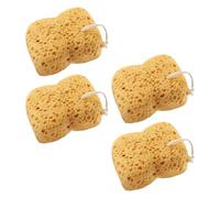 Gogogmee 4Pcs Natural Honeycomb Sea Sponge Bath Scrubber Set Soft Exfoliating Shower Scrub Sponges for Adults Pregnant Women for Gentle Dead Skin Removal in Bathing