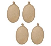 Gogogmee 4Pcs Natural Loofah Bath Pads with Coffee Edge, Reusable Exfoliating Body Scrubbers for Shower and Dead Skin Removal, Washable Loofah Sponge Set for Men and Women