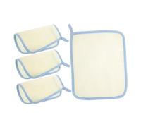 Gogogmee 4pcs Nylon Soap Foaming Cloths Exfoliating Wash Towels for Face and Body Cleansing Gentle Scrubby Towel with Easy Lather Reusable Soft Buffing in Beige
