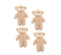 Gogogmee 4Pcs Plush Bear Stuffed Dolls Hanging Pendant Keychains Cute Cartoon Bag and Bedroom Decor Soft Little Bear for Home and Party Accessories