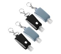 Gogogmee 4pcs Portable Hand Holder with PU Leather Cover for Refillable Travel Bottles Lightweight Sub-packing Containers Reusable Bottles Carrier for Toiletries Backpack Gym Bag
