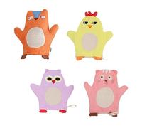 Gogogmee 4pcs Practical Boys and Girls Bath Gloves Animal-Design Towels Bathroom Accessory Boys and Girls Mud Bath Gloves Born Wash Assorted Style