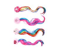 Gogogmee 4pcs Rainbow Wig Barrettes for Accessories with Random Styles for Parties and Cosplay Featuring Unicorn Designs and More