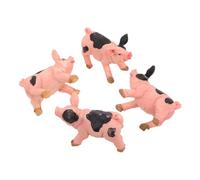 Gogogmee 4pcs Realistic Miniature Pig Figurines Resin Tiny Animal Models for Home Office Decoration Lifelike Farm Animal Ornaments for Collectors and Garden Display