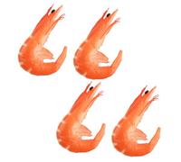 Gogogmee 4pcs Realistic Shrimp Models PVC Simulated Food Decoration Bright Lifelike Design Display Props for Kitchen Photography Home