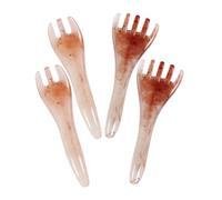 Gogogmee 4pcs Resin Gua Sha Comb Handheld Scalp Massager for Hair Health with Three and Five Prong Designs Portable Head Massage Tools for Men and Women to Enhance Circulation and Reduce