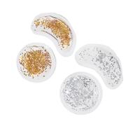 Gogogmee 4pcs Reusable Gel Cooling Eye Patches Set for Eye Care Silver and Gold Sequins Gel Ice Packs Cold Therapy Pads for Swollen and Bags Treatment