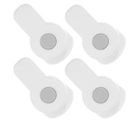 Gogogmee 4PCS Safety Oven Door Locks for Kitchen Cabinets and Drawers - No-Drill Self-Adhesive Childproof Latches for Oven, Microwave, Refrigerator - White Plastic Protective Locks for