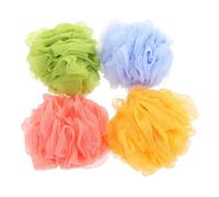 Gogogmee 4Pcs Shower Mesh Scrubbers Foaming Bath Balls for Exfoliating and Deep Cleansing Body Puff Dense Mesh for Rich Bubbles Suitable for Women and Men Bathroom Accessories