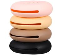 Gogogmee 4pcs Silicone Makeup Sponge Holder Set 4 Colors Pink Khaki Brown Black, Round Puff Storage Cases for Travel and Daily Makeup Organizer Accessories