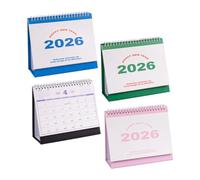 Gogogmee 4pcs Standing Flip Desk Calendar Creative Artistic Planner with Habit Tracker Compact Design for Office Home School Management and Goal Planning