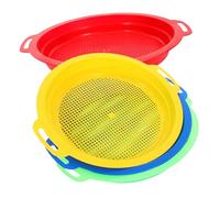 Gogogmee 4pcs Summer Beach Plastic Sand Sieves Lightweight Sand Strainers for Backyard Sandbox Outdoor Play Random Color