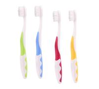 Gogogmee 4Pcs Toothbrush Soft Bristles Anti-Slip Handle Training Brushes for Ages Oral Care with Comfortable Grip Multi-Color Green Blue Yellow Red