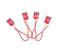 Gogogmee 4pcs Vampire Keyring Blood Type Display Pendant Stylish Halloween Party Favors for Phones DIY Crafts B Ab Types Realistic Blood Effect