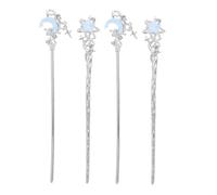 Gogogmee 4pcs Vintage Chinese Hairpins for Buns Retro Moon Star Hair Sticks Elegant Accessories for Hanfu Style Lightweight and Travel Friendly for Long Hair Styling