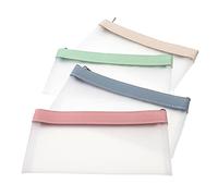 Gogogmee 4Pcs Washable Pencil Case Creative Pen Storage Bag for Students TPU Zipper Pouch Capacity for School Office Multi Colored Design