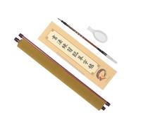 Gogogmee 4pcs Water Writing Cloth with Brush and Empty Calligraphy Dish Reusable Grid Copybook for Beginners Chinese Calligraphy Practice and Brush Painting Training Tools