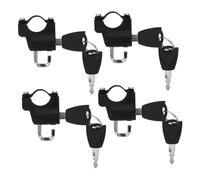 Gogogmee 4pcs Weatherproof Motorcycle Helmet Lock with Key Handlebar Mounted Padlock for Bikes Scooters and Motorbikes Fits Tubing Compact Security Holder for Helmet Protection