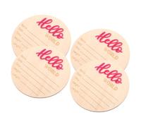 Gogogmee 4pcs Wooden Birth Announcement Sign Name Card Newborn Milestone Prop for Shower Nursery Decor