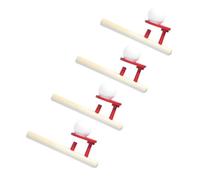 Gogogmee 4pcs Wooden Floating Blow Pipe Balls for Funny Balance Blowing Game Breath Control Educational Safe Rounded Edges Lightweight Family Party Fun