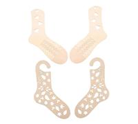 Gogogmee 4Pcs Wooden Sock Blockers for Knitting and Crochet DIY Woven Socks Models with Leaf and Heart Designs Thin Craft Forms and Shaping