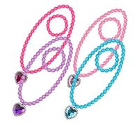 Gogogmee 4Sets Princess Jewelry for Little Necklace and Bracelet Collection and Stylish Accessories for for Young