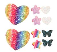 Gogogmee 5 Pairs Girl Glitter Star Sequin Hair Ties Elastic High Stretch Rainbow Gradient Hair Bands