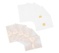 Gogogmee 5 Sets Wedding Invitation Cards Envelopes Butterfly Ribbon Floral Lace Design for Engagement Bridal Shower Anniversary Party Formal Event Invitations