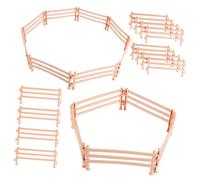 Gogogmee 50 Pcs Beige Barn Fence with Connectable Corral Panels for Farm Play Miniature Stable Accessories for Horse Figurines and Creative Farm Scenes