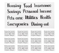 Gogogmee 50pcs Budget Binder Stickers: Preprinted Budget Labels - Savings Challenge Labels - Expense Tracker Stickers for Cash Envelopes Wallet Binders