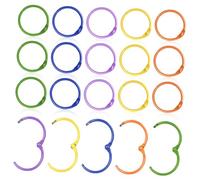 Gogogmee 50pcs Colorful Keychain Pendant Ring Colorful Ring Loose-Leaf Binding Binder Planner Binding with Key Colored Small Office Supply Paper Binder for Tags Metal