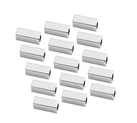 Gogogmee 50pcs Copper Tube Beads for Jewelry Making 3 * 8mm Rectangular Hollow Spacers White k Metal Tube Spacers for DIY Necklaces and Bracelets