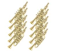 Gogogmee 50pcs Mini Musical Instrument Models Golden Plastic Mini Trumpet Flute Saxophone for Christmas Tree Ornaments DIY Wreath Crafts Festive Holiday Decorations