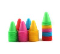 Gogogmee 50pcs Roller Skating Training Cones Plastic Roadblocks for Agility Skill Improvement Wind Resistant Random Colors for Outdoor and Indoor Skating Practice Random Color