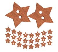 Gogogmee 50pcs Star Shaped Wooden Buttons for Crafts Small Natural Wood DIY Sewing Supplies Bulk Pack for Handmade Projects and Decorative Embellishments