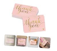 Gogogmee 50pcs Thank You Cards for Customer Appreciation Creative Business Gratitude Notes with Blank Back for Messages Paper Thank You Cards for Online Stores and Small Businesses