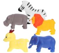 Gogogmee 5Pcs Animal Bath for Creative Water Play Safe No Design for Bathtub Fun Includes Zebra Deer Hippo Elephant Lion