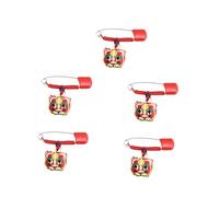 Gogogmee 5pcs Baby Safety Pins with Safety Lock for Diaper and Clothes, Red Polyester Fabric Brooches for Infants and Babies, Multi-Purpose Pin Decoration Not Easy to Fall Off Random Color