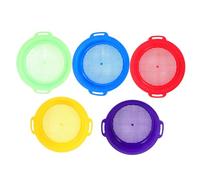 Gogogmee 5pcs Beach Sand Sifters Vibrant Mesh Sieves for Sandbox Backyard Pool Play Multi-color Yellow Red Green Blue Purple Summer Sand for Boys and Outdoor Fun