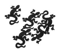 Gogogmee 5pcs Black Gecko Embroidered Appliqué Fabric Patches for Shoes and Hair Accessories, Iron-on Applique Embellishments to Hide Torn Spots, for Home Or Shopping Mall Use