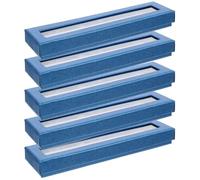 Gogogmee 5pcs Blue Paper Pen Cases with Window Fountain Pen Display Boxes Small Organizer for Office and Packaging