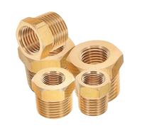 Gogogmee 5PCS Brass Hex Reducer Bushing Pipe Fitting Npt Male to Female Assortment - - - - - Corrosion Resistant Connector for Oil Air Gas