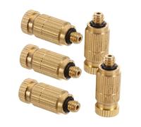 Gogogmee 5pcs Brass High Pressure Misting Nozzles with Antidrip Design for Outdoor Cooling and Irrigation Garden Hose Sprayer Attachments for Dust Control and Farming